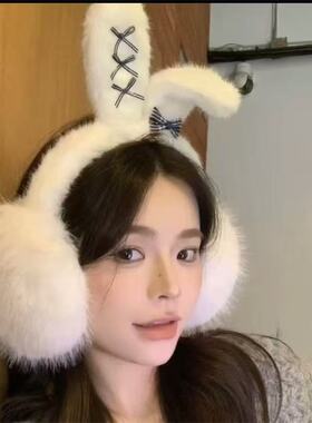无新款冬可爱兔耳朵卡通耳耳套