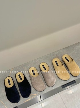 绝绝子！懒人匕入！12/28 新品 25ss 羊猄反绒勃肯拖鞋 包头半拖