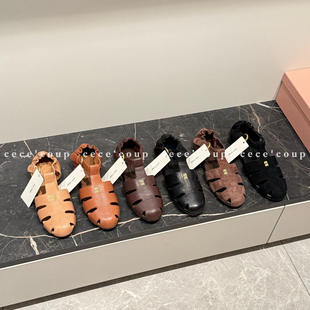 复古配色 女 26FW 复古镂空包头平底罗马鞋 新品 MiMi