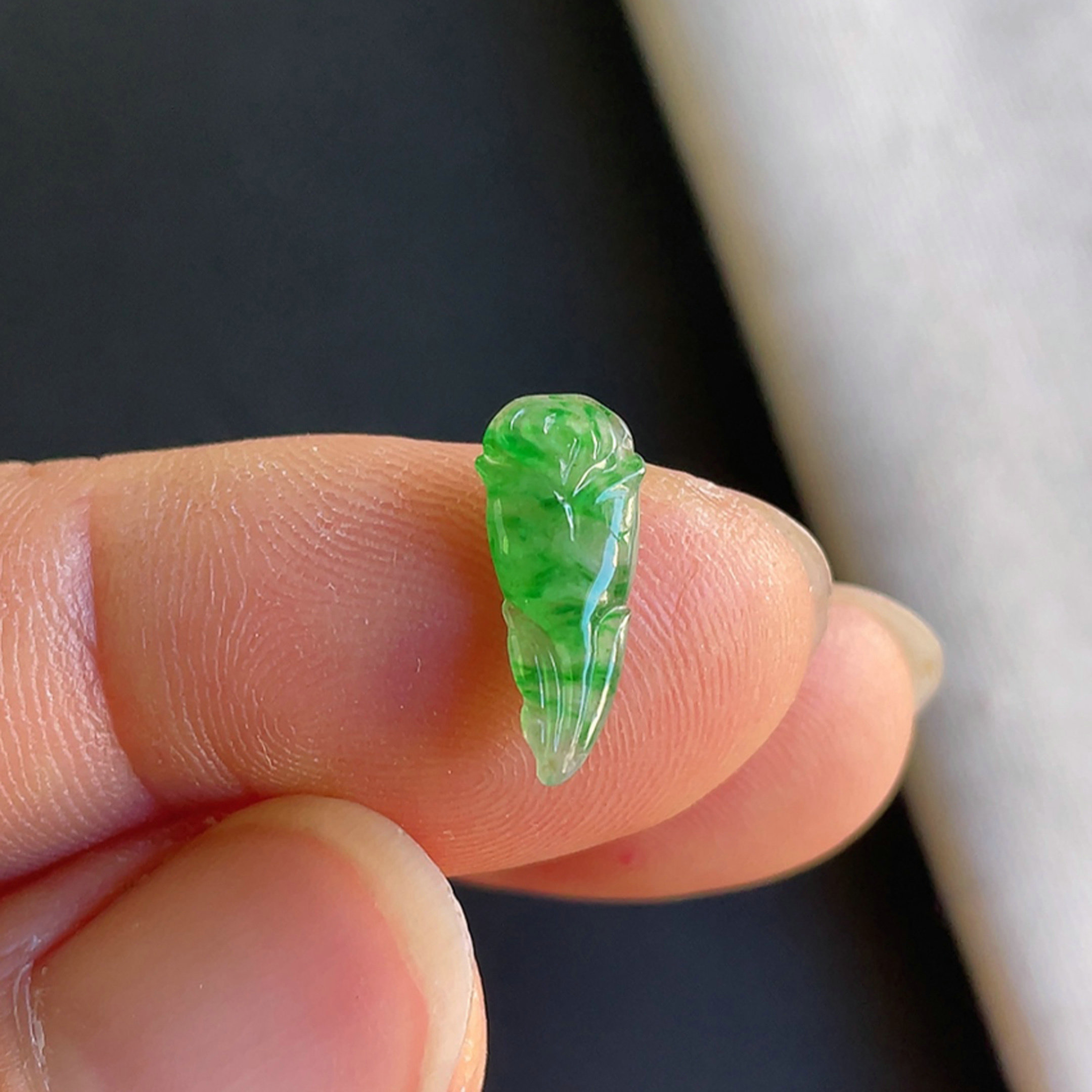 0929-10天然老坑冰种飘阳绿玫瑰戒面 翡翠A货送证书～金晶翡翠