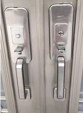 老式防盗门把手不锈钢大门锁配件铝合金铁门锁双开对开门家用锁具