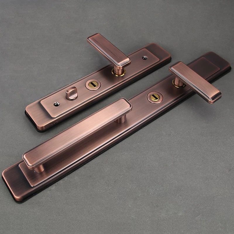 不锈钢双开门拉手单门防盗门加厚把手多功能红古铜门锁防橇大门