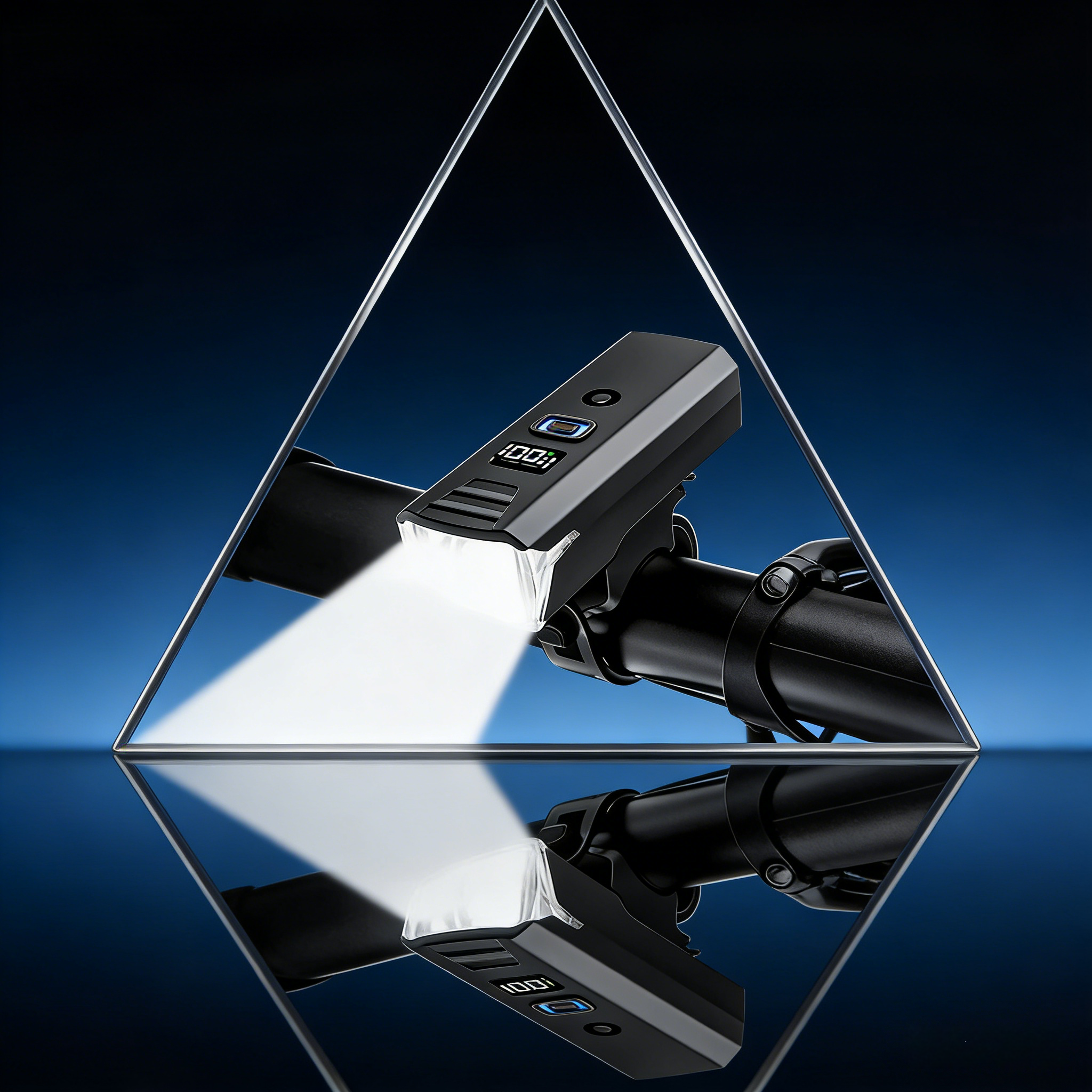 夜骑前灯充电超长续航LED手电筒便携式户外照明USB充电数字显示