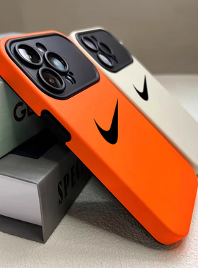 ins简约大视窗适用苹果14ProMax手机壳iPhone13新款16pro高级感11nike网红12男女plus磨砂硅胶15秒变17防摔套