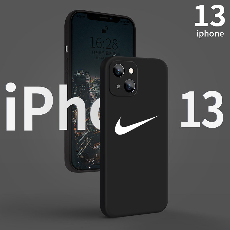潮牌nike耐克12苹果13手机壳11proMAX适用12mini磨砂硅胶防摔情侣