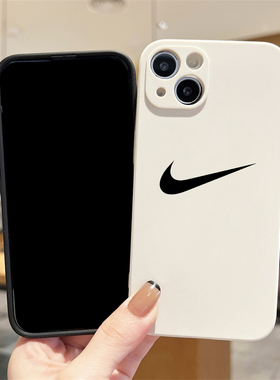 欧美ins潮牌11nike苹果14手机壳13pro max保护套Xs/Xr适用情侣7p/8plus硅胶防摔软壳12男女简约直边全包镜头