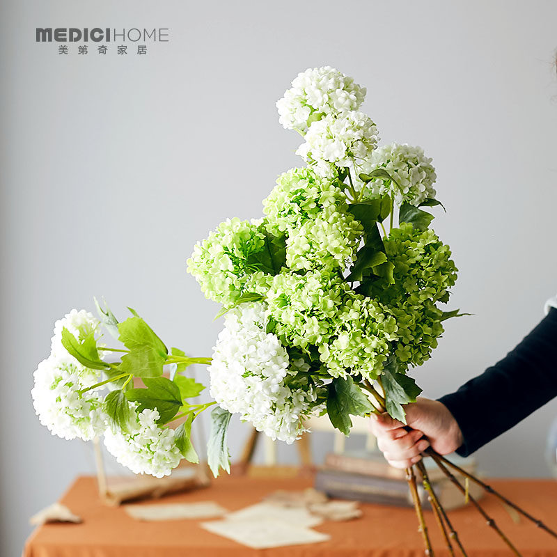 雪球花绣球花仿真花假花插花餐厅花艺摆件绢花桌面客厅卧室装饰