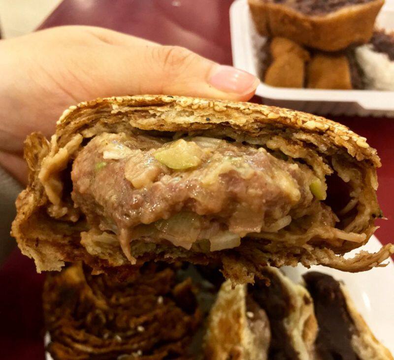 老北京传统美食老回回小吃店牛肉烧饼肉馅火烧北京可闪送顺丰全国