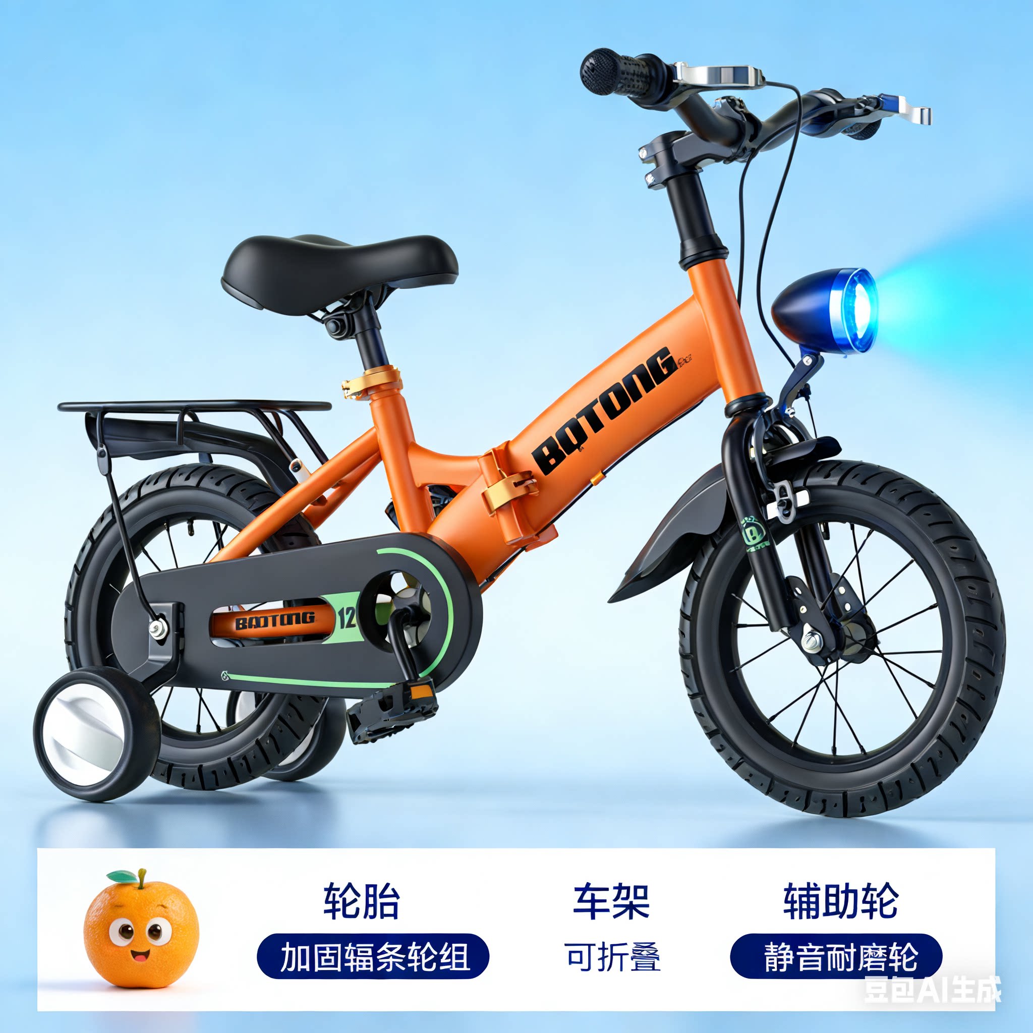 2026新款开学季 折叠轻便儿童自行车2-9岁12-20寸男女孩脚踏车