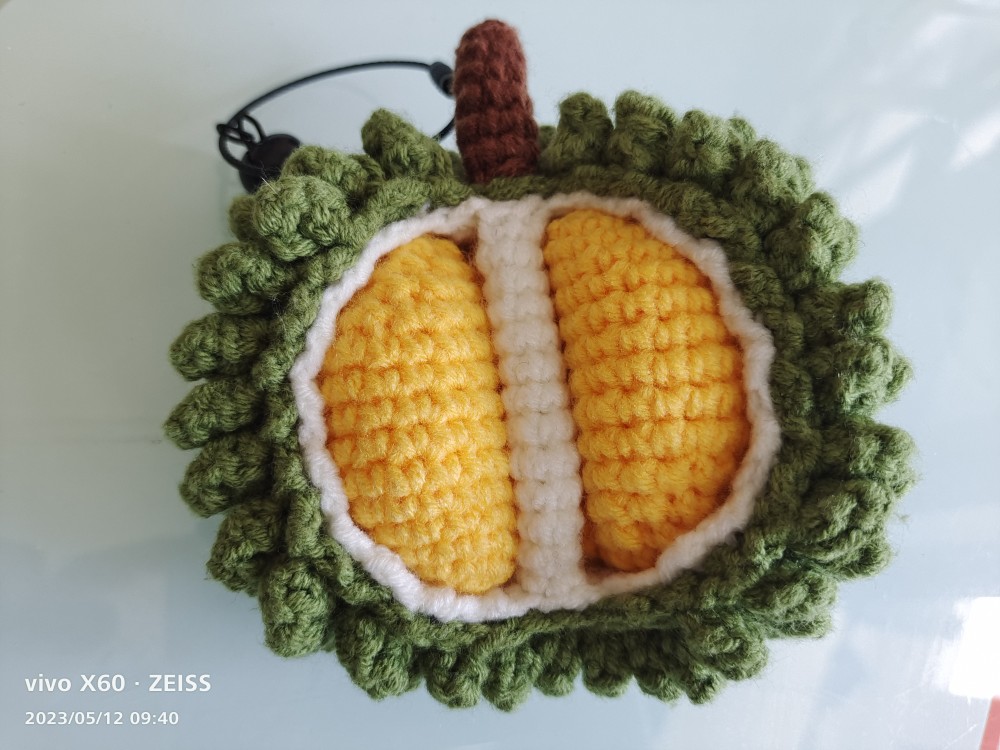 手工编织diy榴莲玩偶钥匙包挂件