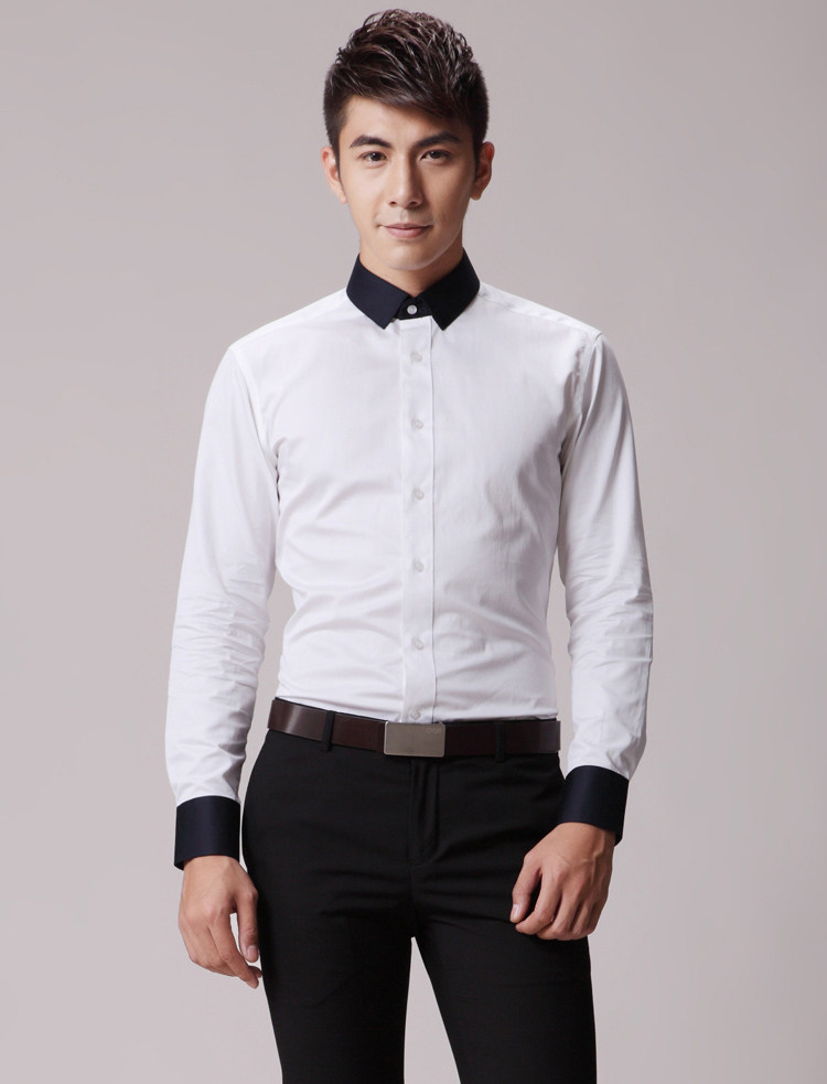 丝光棉纯棉衬衫男长袖商务男装工作休闲正装衣服修身柔软顺滑