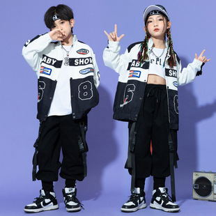 出租儿童街舞潮服男童机车风嘻哈装少儿架子鼓女童爵士舞服租赁