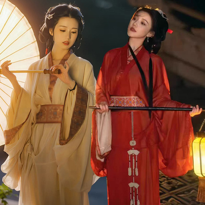 出租复原款马山楚墓战国袍汉服女大放量拖尾直裾古风女装租赁