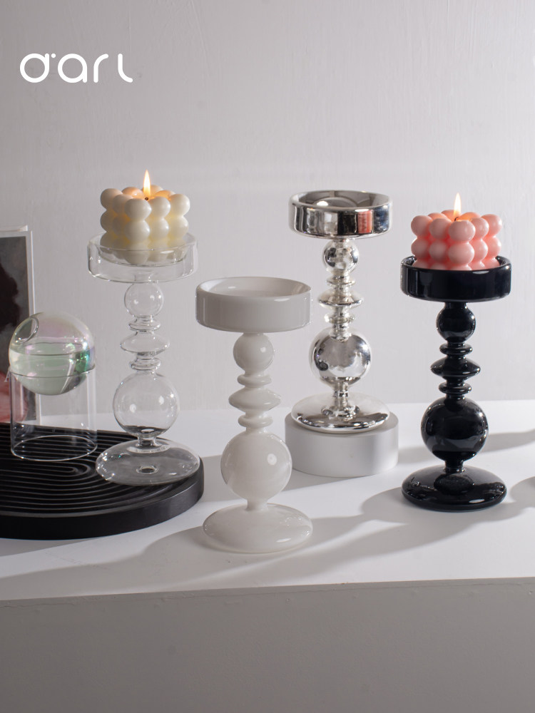 INS 스타일 부드러운 장식 하이 엔드 촛불 장식품 촛대 데스크탑 거실 TV 캐비닛 프랑스 가정 장식 입구