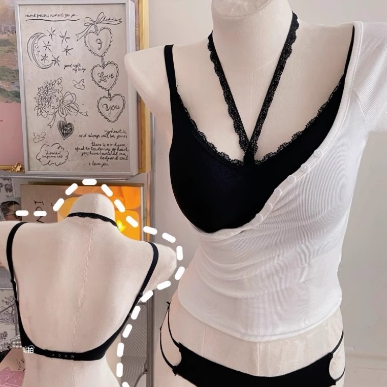 纯欲风性感蕾丝美背挂脖内衣！