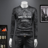 新款2024秋冬高档休闲怀旧印花烫钻男士长袖卫衣9018P100，男装卫衣，钱塘6018（原3088）