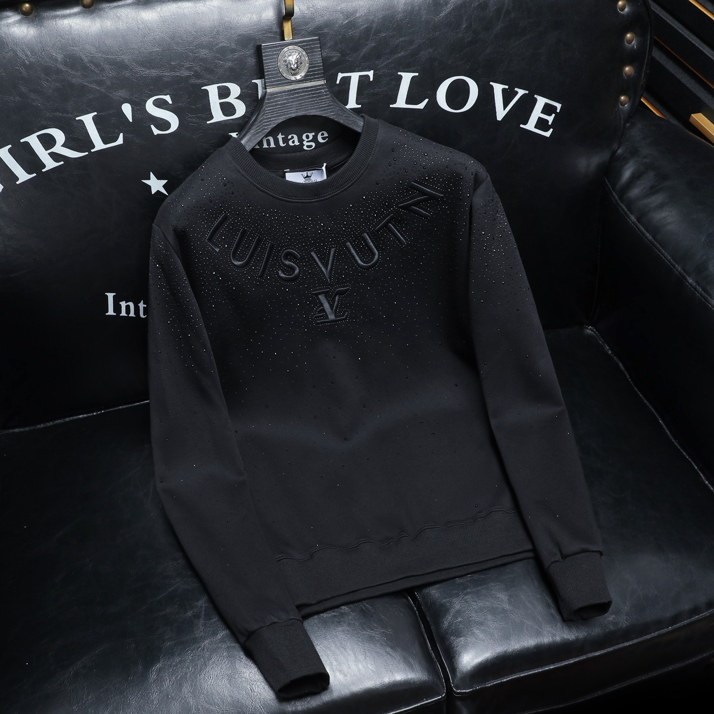 2025秋冬新款潮流休闲刺绣烫钻男士落肩长袖卫衣6616P90，男装卫衣，钱塘6018（原3088）