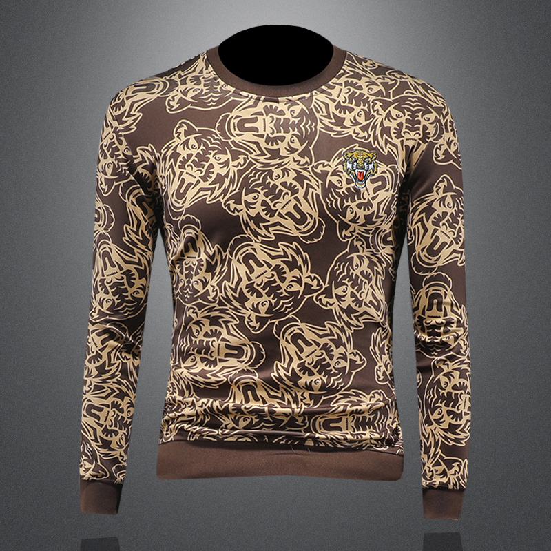 新款2024秋冬高档潮流休闲老虎刺绣男士长袖卫衣9029P100，男装卫衣，钱塘6018（原3088）