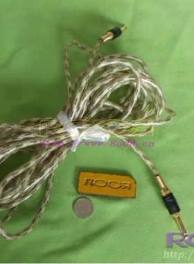 RooR 美国Radioshack6.5音频镀金头线纤维网外皮+透明塑料管