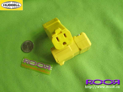 ※ RooR ※ 美国  Hubbell  荷宝 胡贝尔超大功率插头 母头 黄色