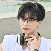 韩版 黑框多边形防蓝光眼镜男超轻高级感ins风学生近视镜框 潮个性