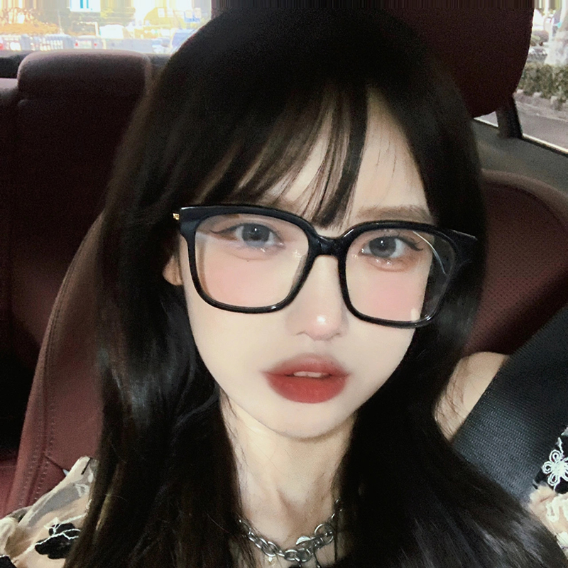 2024新款方形黑框近视镜女学生韩版素颜男气质防蓝光眼镜可配度数