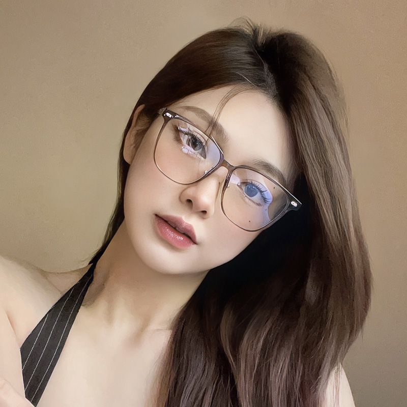 新款时尚ins风防蓝光眼镜女素颜潮流圆框学生镜可配度数显脸小男