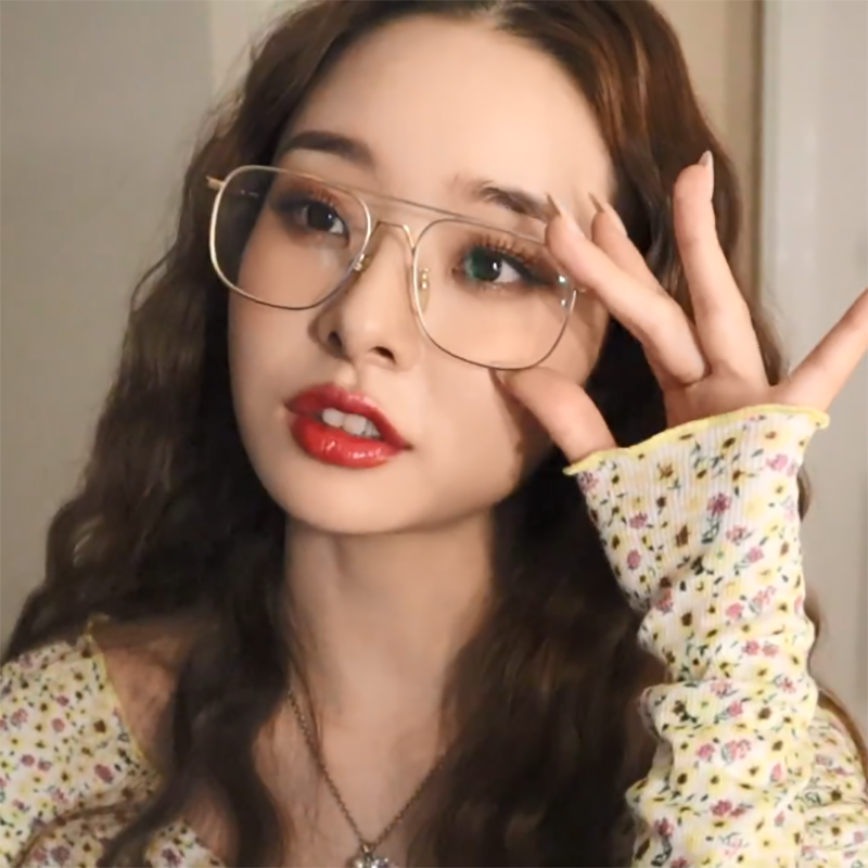 宋智雅同款复古双梁眼镜ins风显脸小韩版近视防蓝光镜素颜神器潮