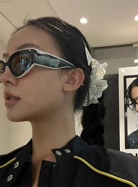 2024新款黑白熊猫撞色时髦墨镜女款潮方圆脸高级感防紫外线太阳镜