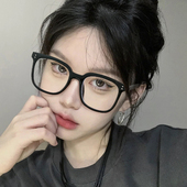黑框方形素颜眼镜女显脸小潮韩版 可配度数防蓝光平光镜 小红书同款