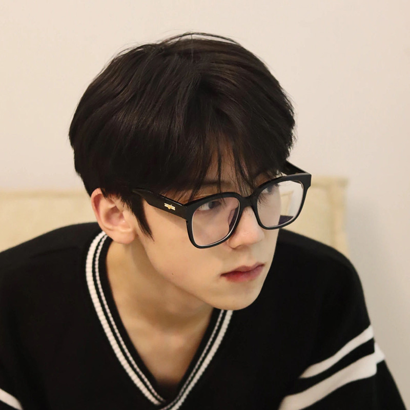 日系复古方形大框韩版黑框眼镜