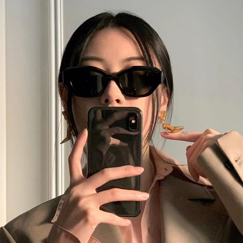 欧美多边形高级感防紫外线墨镜潮