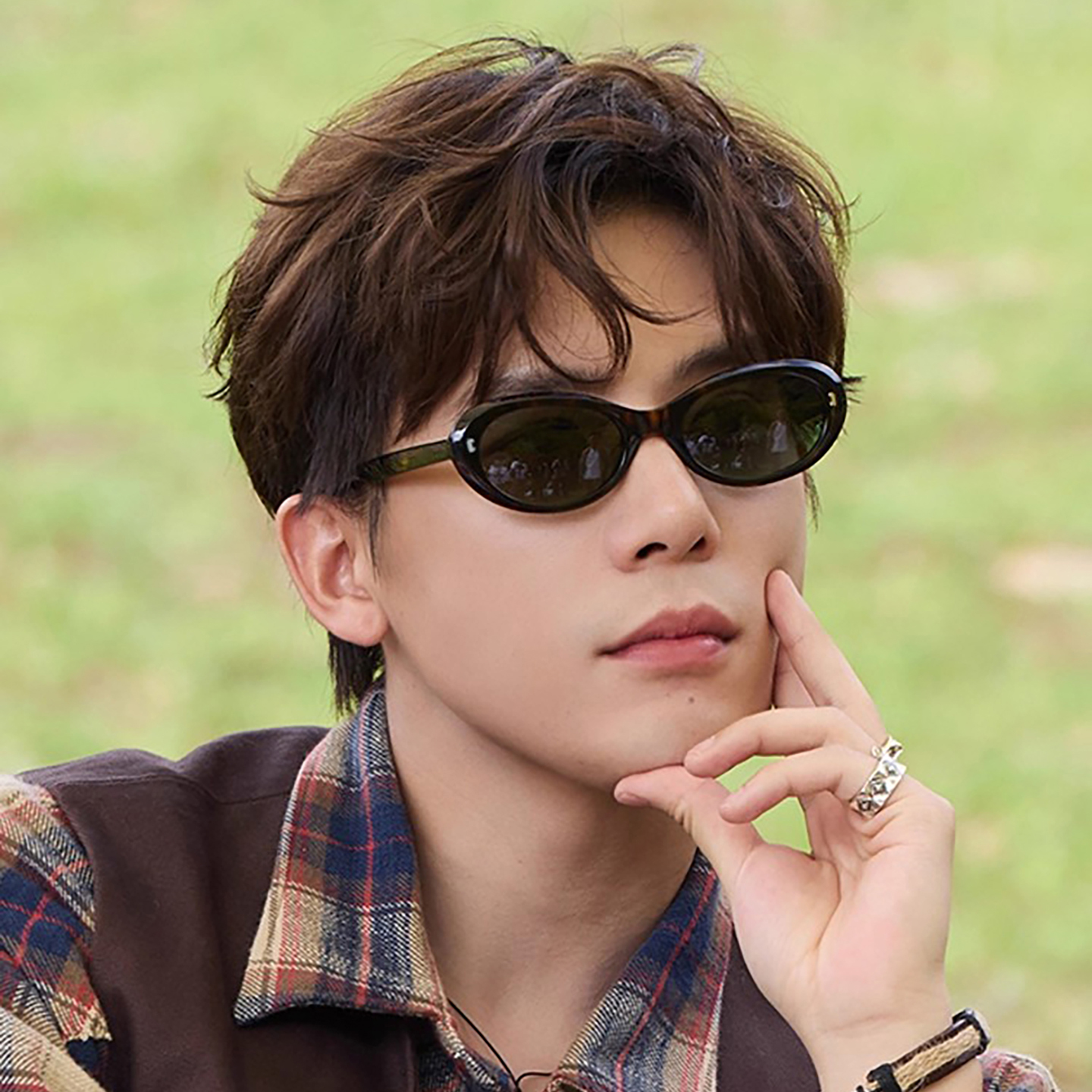 王安宇同款椭圆复古太阳镜欧美时尚痞帅显脸小高级感墨镜防紫外线