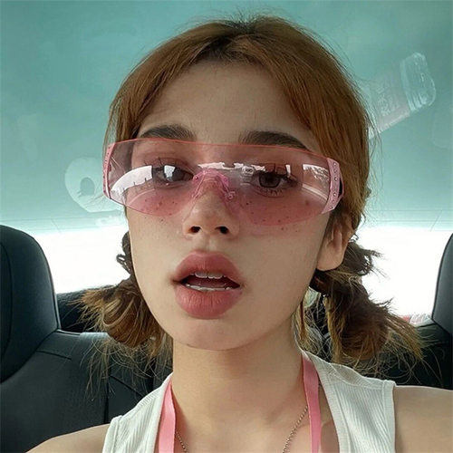 Y2K欧美辣妹千禧风连体无框墨镜