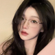 韩系防蓝光金属平光镜女方圆脸显瘦纯欲风小框方形眼镜可配近视潮