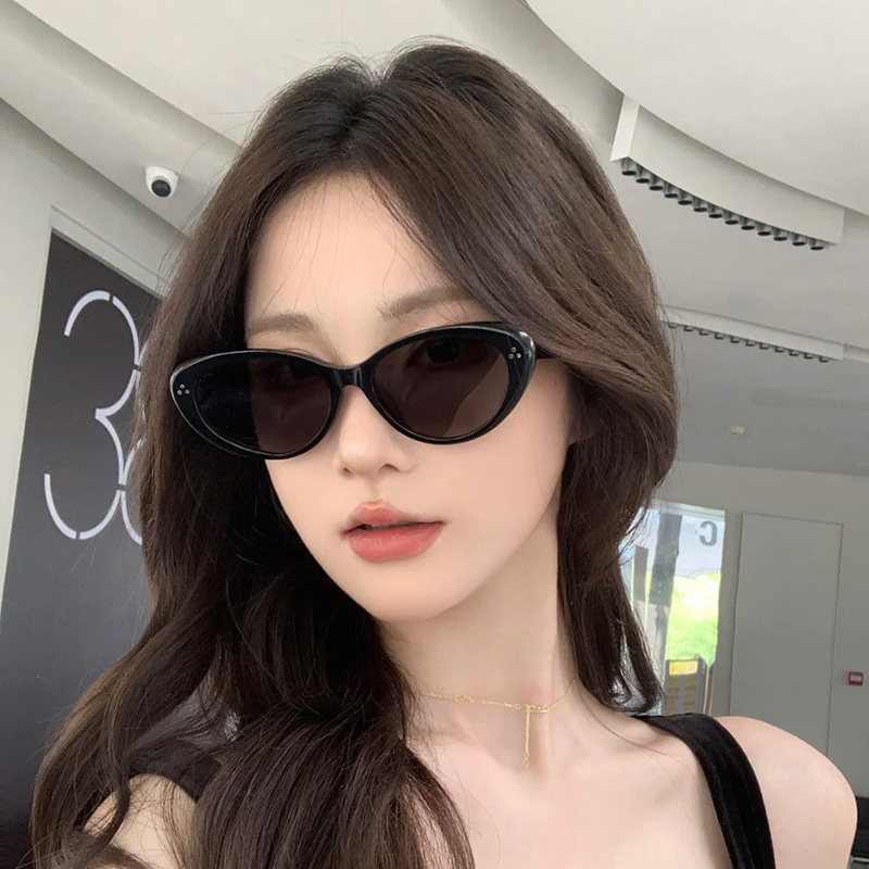 时尚椭圆猫眼墨镜女高级感方圆脸显瘦辣妹网红同款夏季防晒太阳镜