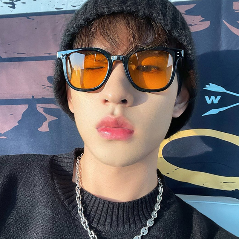 复古黄色墨镜女高级可配近视