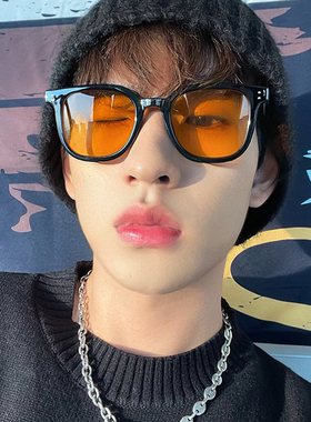 复古黄色墨镜女高级感ins眼镜男开车专用可配近视防紫外线太阳镜