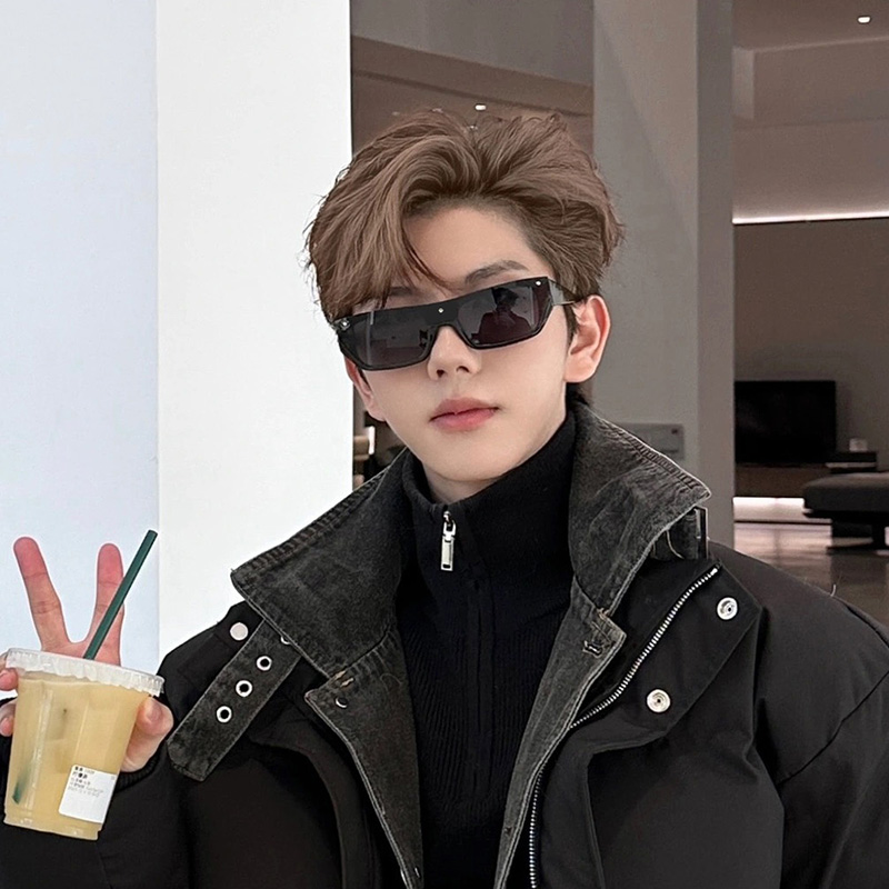 男士欧美痞帅嘻哈小框凹造型墨镜