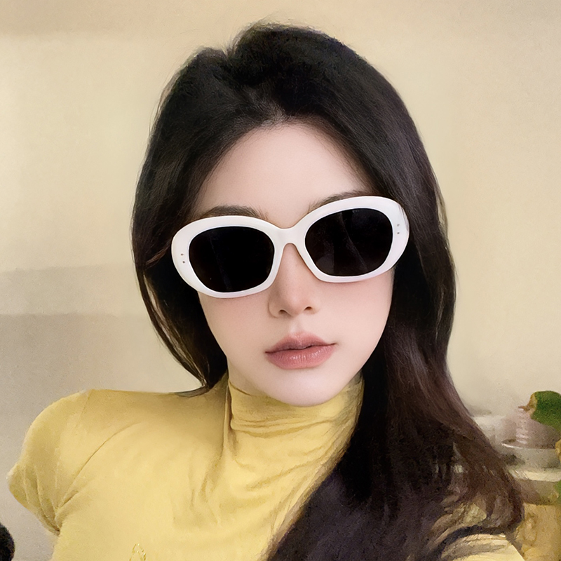 港风复古时尚圆框防紫外线太阳镜