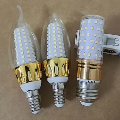 e14螺口led灯泡吊灯水晶灯光源9W12W16瓦20W超亮e27螺口蜡烛灯泡