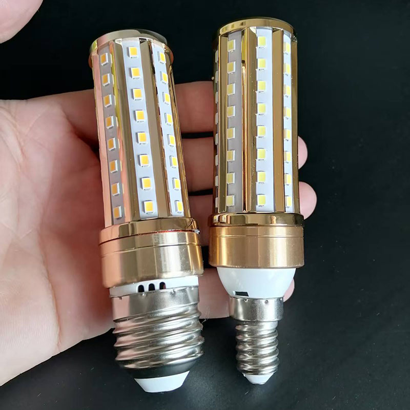 led灯泡e14小螺口玉米灯家用照明灯水晶吊灯光源三色变光节能灯泡