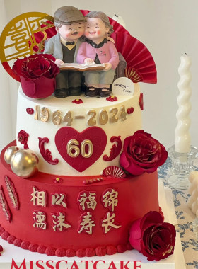 爸妈结婚纪念日红宝石蛋糕全国送