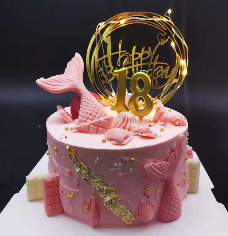 创意网红美人鱼尾双鱼座生日蛋糕同城配送银川兰州西安太原郑州市