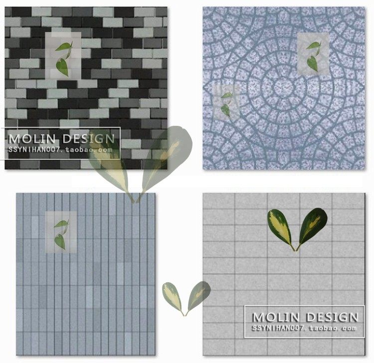 景观地砖瓷砖石材铺装铺地材料SKP材质草图大师高清SU模型贴图库