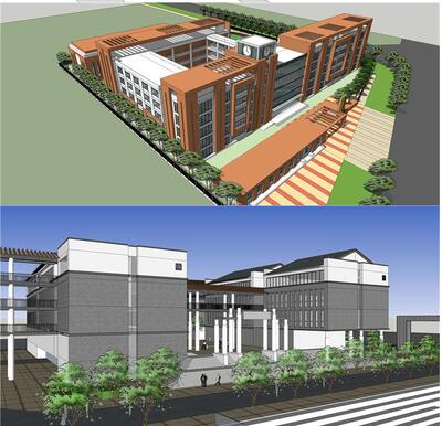 SketchUp模型大学/中学/小学/学校校园/教学楼/实验楼建筑/SU模型