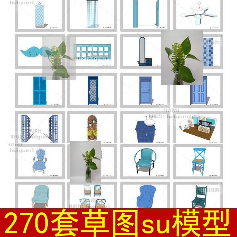 地中海风格样板房电视背景墙家具吊灯装饰品壁炉草图大师SU模型