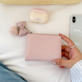 蝴蝶结挂坠爆裂纹miu系钱包ins韩版 女士钱包多卡位大容量可爱钱包