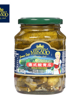 美卡多酸青瓜340g德式酸青瓜原味味腌小黄瓜罐头下饭菜超市同款