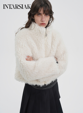 【INTARSIAK针织设计师品牌】雪原回声 仿羊羔毛环保皮草短款外套